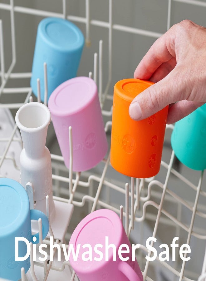 بوب يام كوب تدريب سيليكون من بوب يام، عبوة من قطعتين، للأطفال الرضع والصغار، بمقابض، خالٍ من مادة BPA، لتدريب التغذية الذاتية، كوب (أزرق سماوي وبرتقالي بوب يام) - Image 4